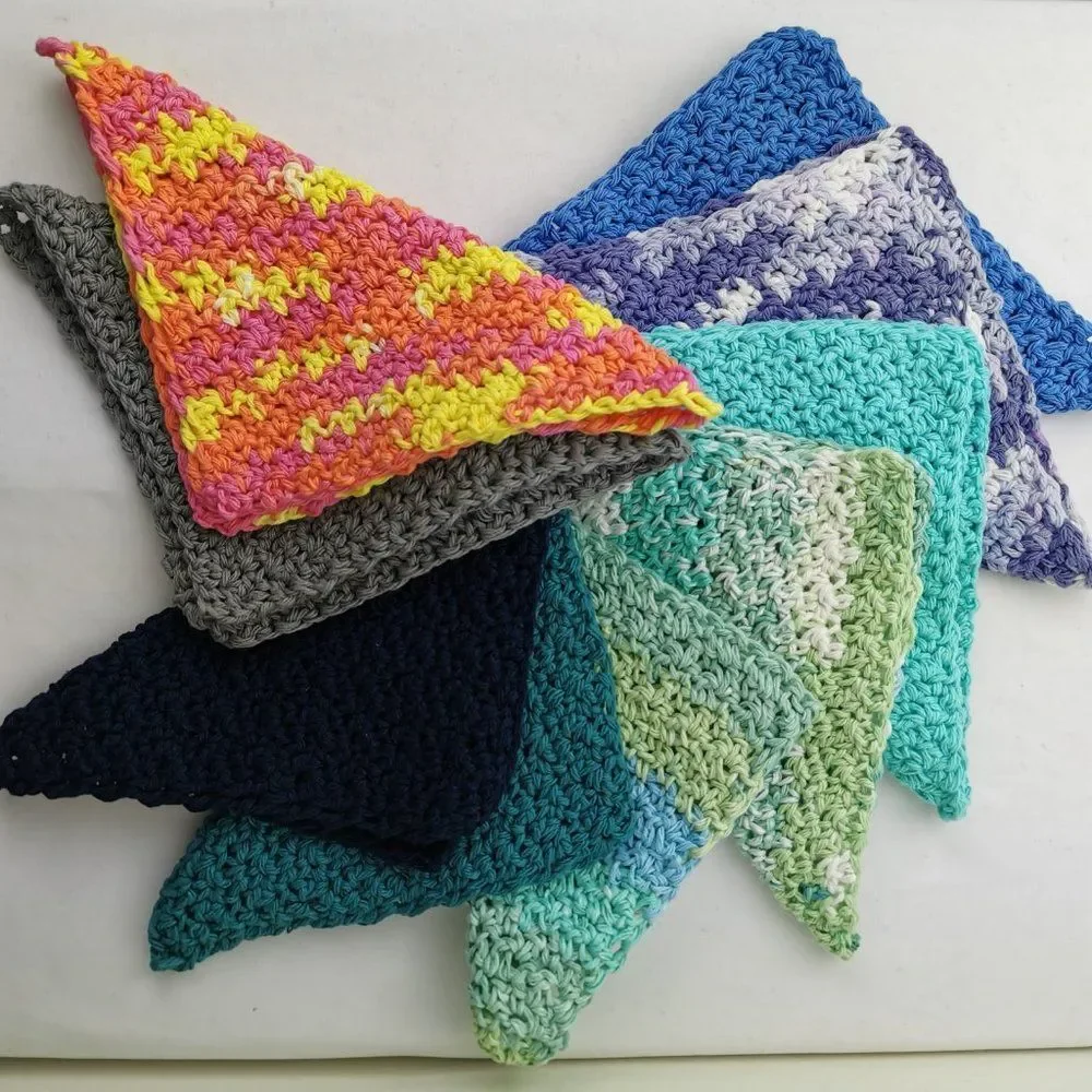 Handmade Crochet Wash Clothes, set  of 2, 100% cotton - Picture 3 of 14